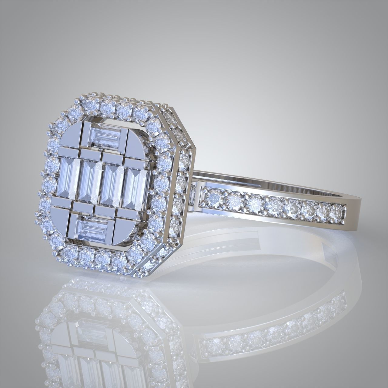 Diamond ring 0332 3D printable model10 3D print model_1