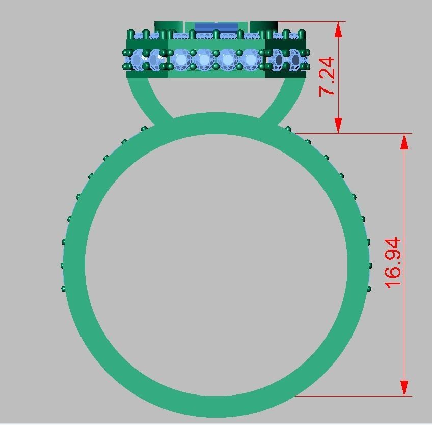 Diamond ring 0332 3D printable model10 3D print model_13