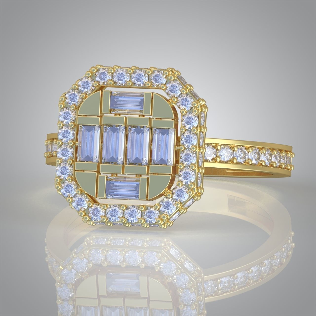 Diamond ring 0332 3D printable model10 3D print model_9