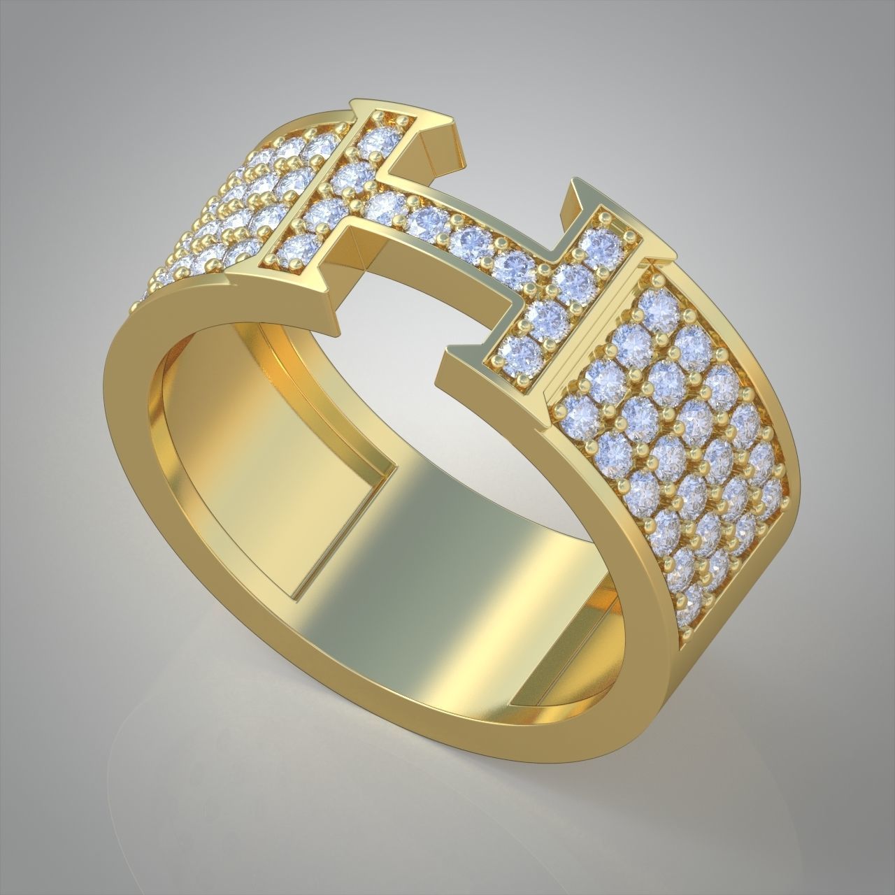 Diamond ring 0334 3D printable model 13- 3D print model_3