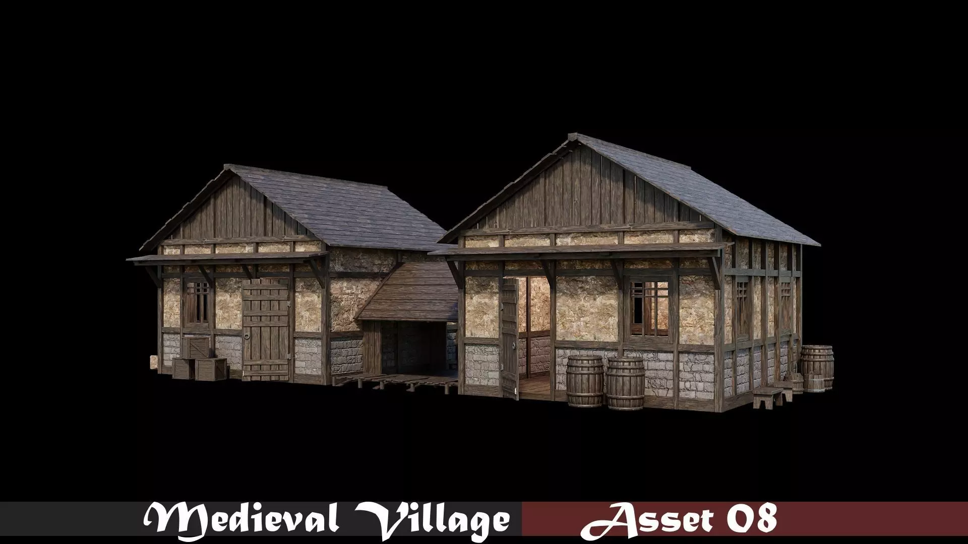 Medieval Village Asset 08 - 4K Textures Game Ready Low-poly 3D model_0