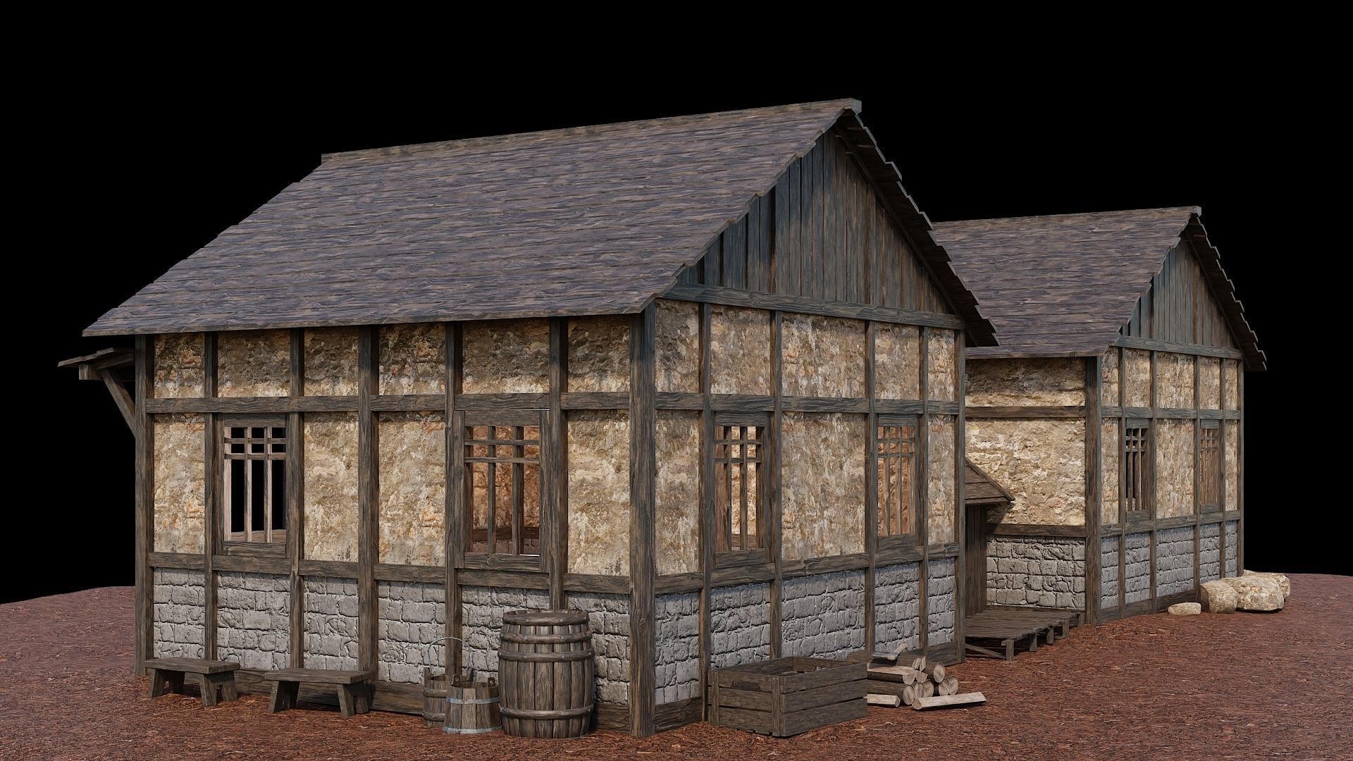 Medieval Village Asset 08 - 4K Textures Game Ready Low-poly 3D model_3