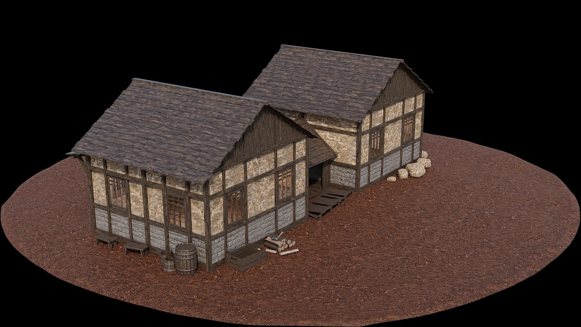 Medieval Village Asset 08 - 4K Textures Game Ready Low-poly 3D model_11
