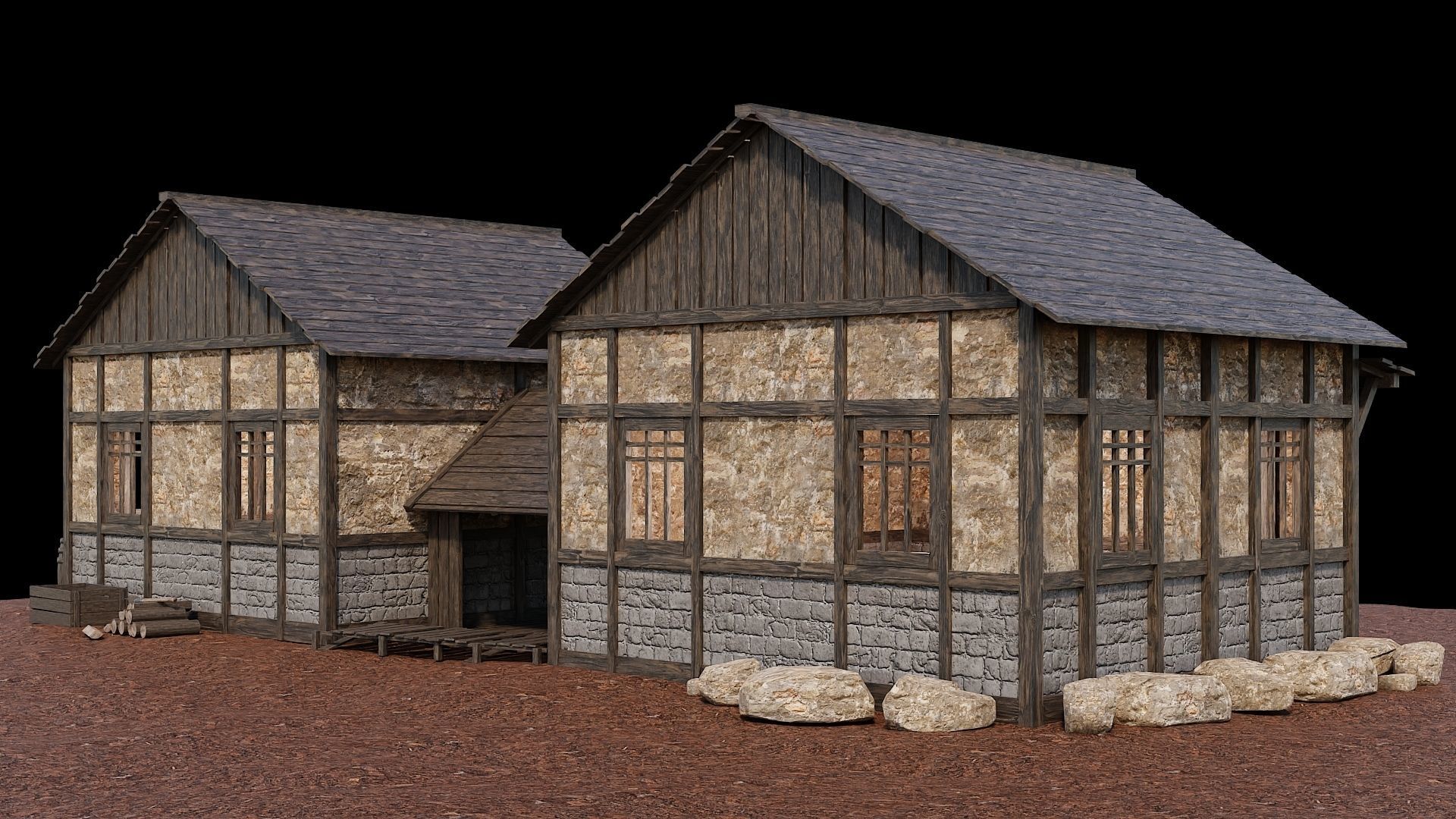 Medieval Village Asset 08 - 4K Textures Game Ready Low-poly 3D model_2