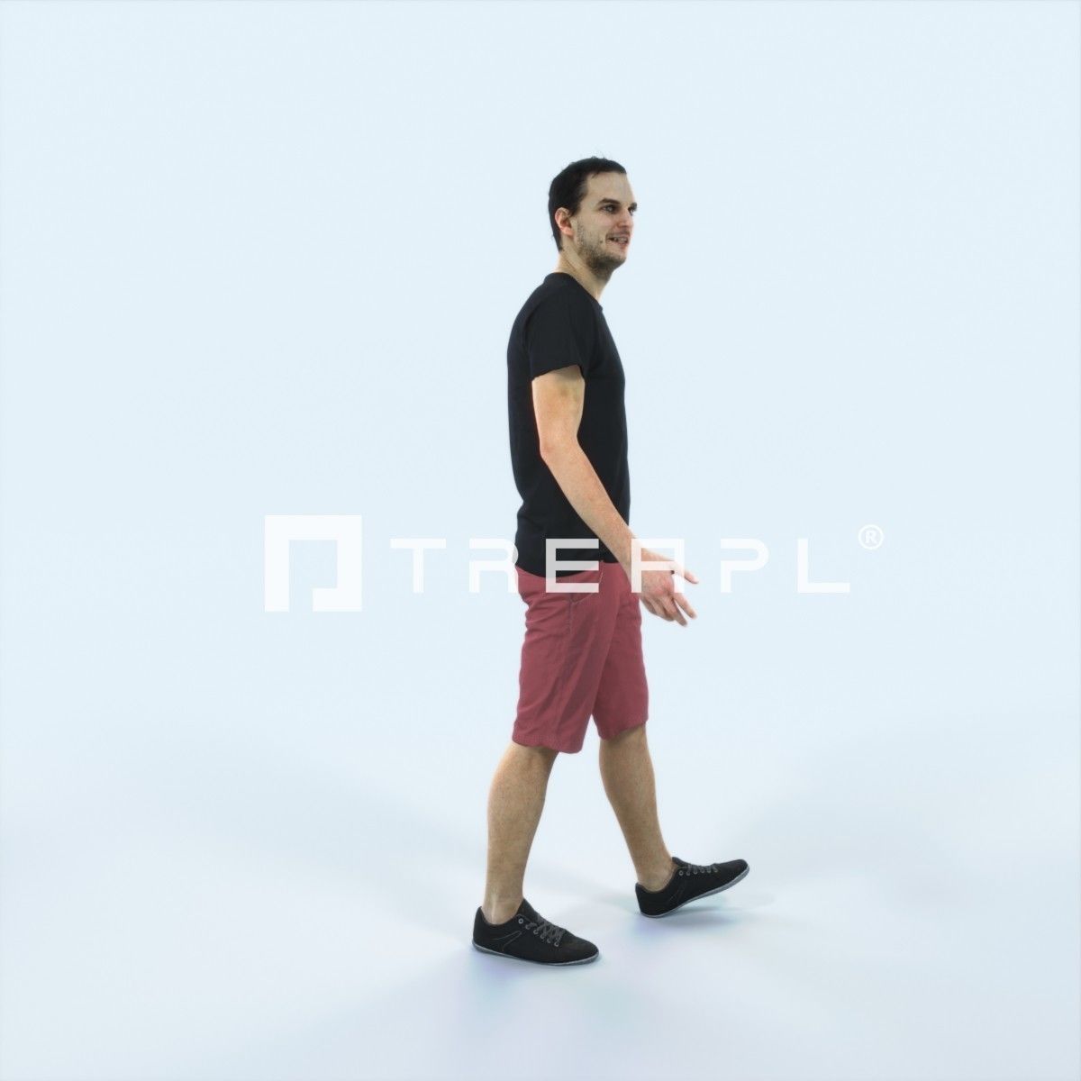 Jest 06F Explaining Summer Casual Walking Man Low-poly 3D model_2