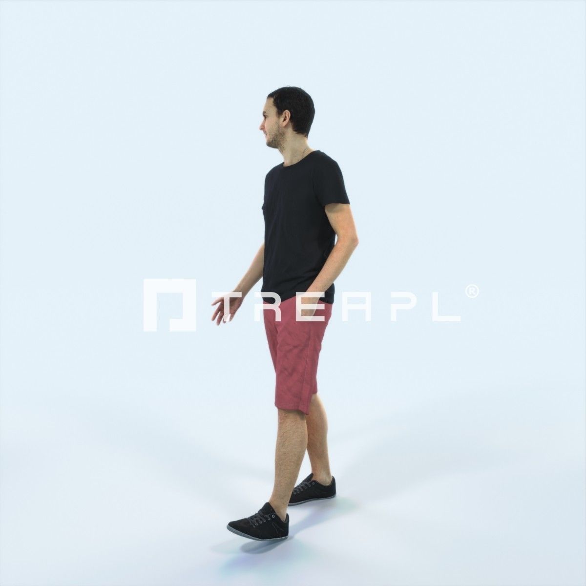 Jest 06F Explaining Summer Casual Walking Man Low-poly 3D model_5
