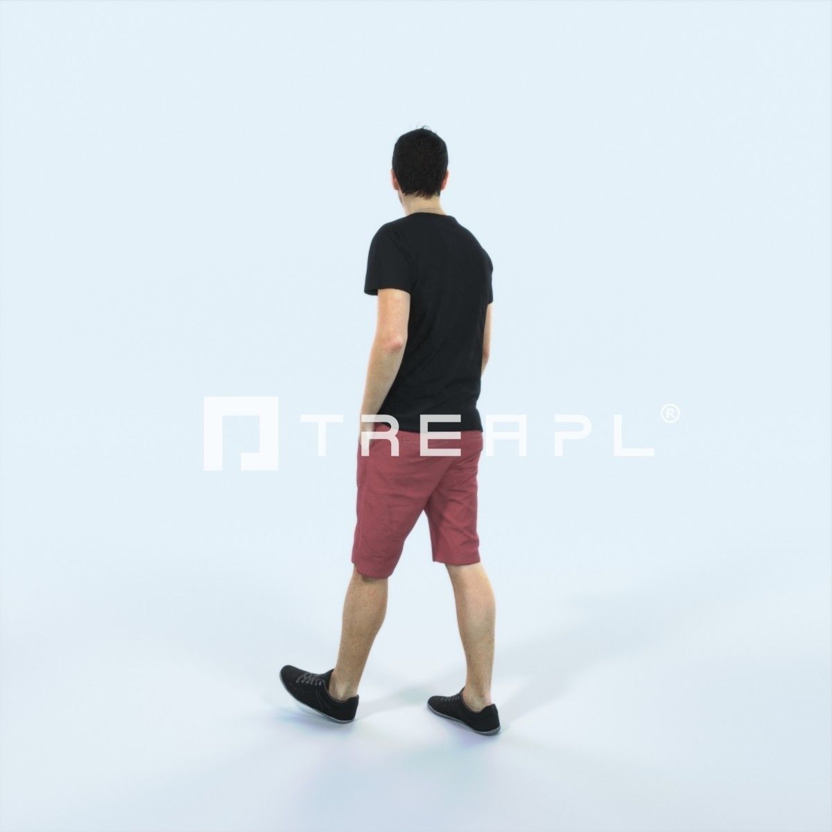 Jest 06F Explaining Summer Casual Walking Man Low-poly 3D model_4