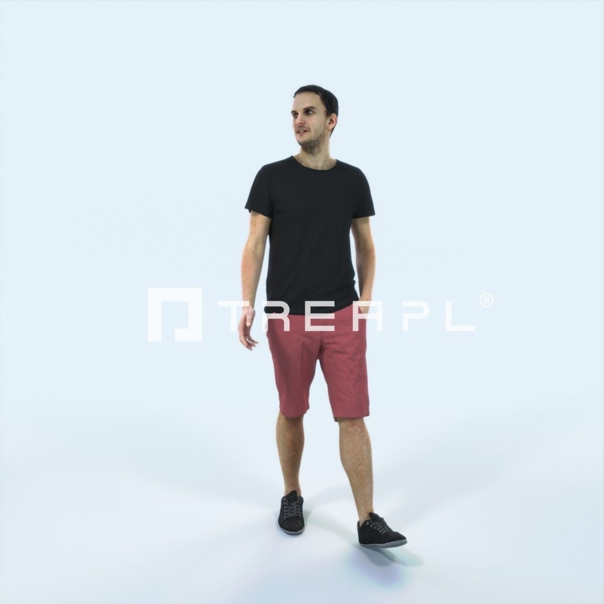 Jest 06F Explaining Summer Casual Walking Man Low-poly 3D model_1