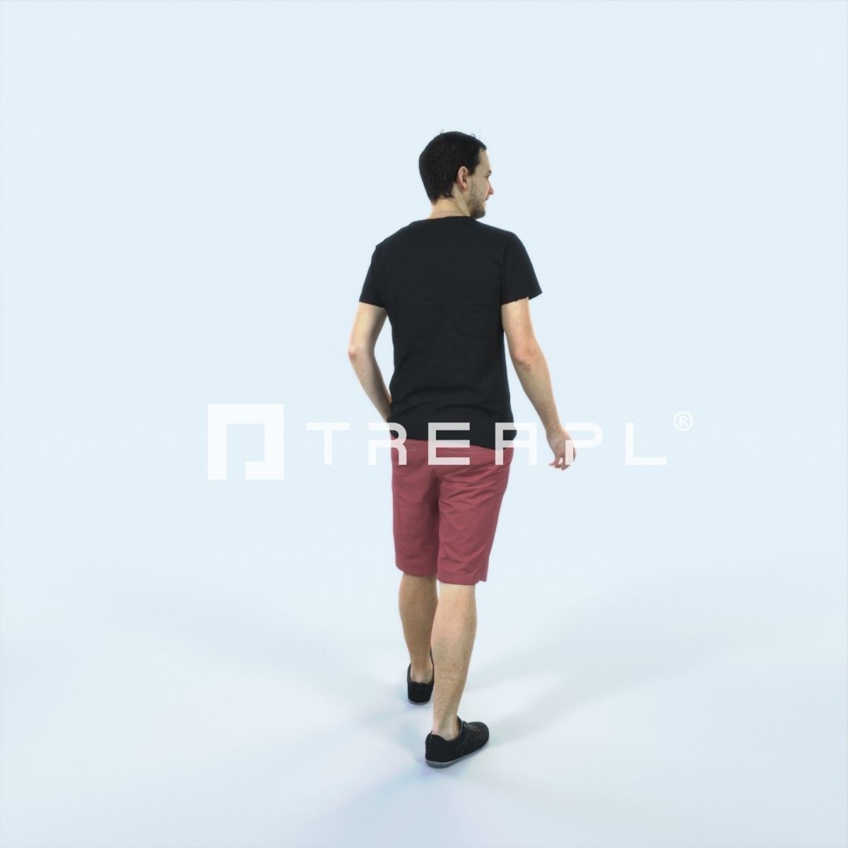 Jest 06F Explaining Summer Casual Walking Man Low-poly 3D model_3