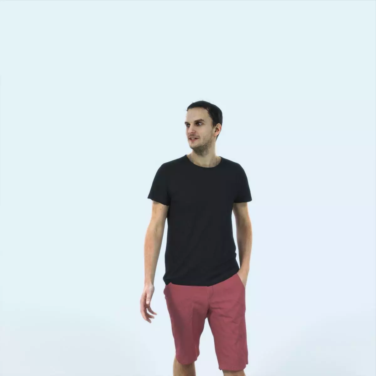 Jest 06F Explaining Summer Casual Walking Man Low-poly 3D model_0