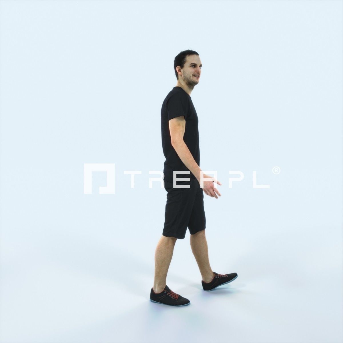 Jest 06B Explaining Summer Casual Walking Man Low-poly 3D model_2