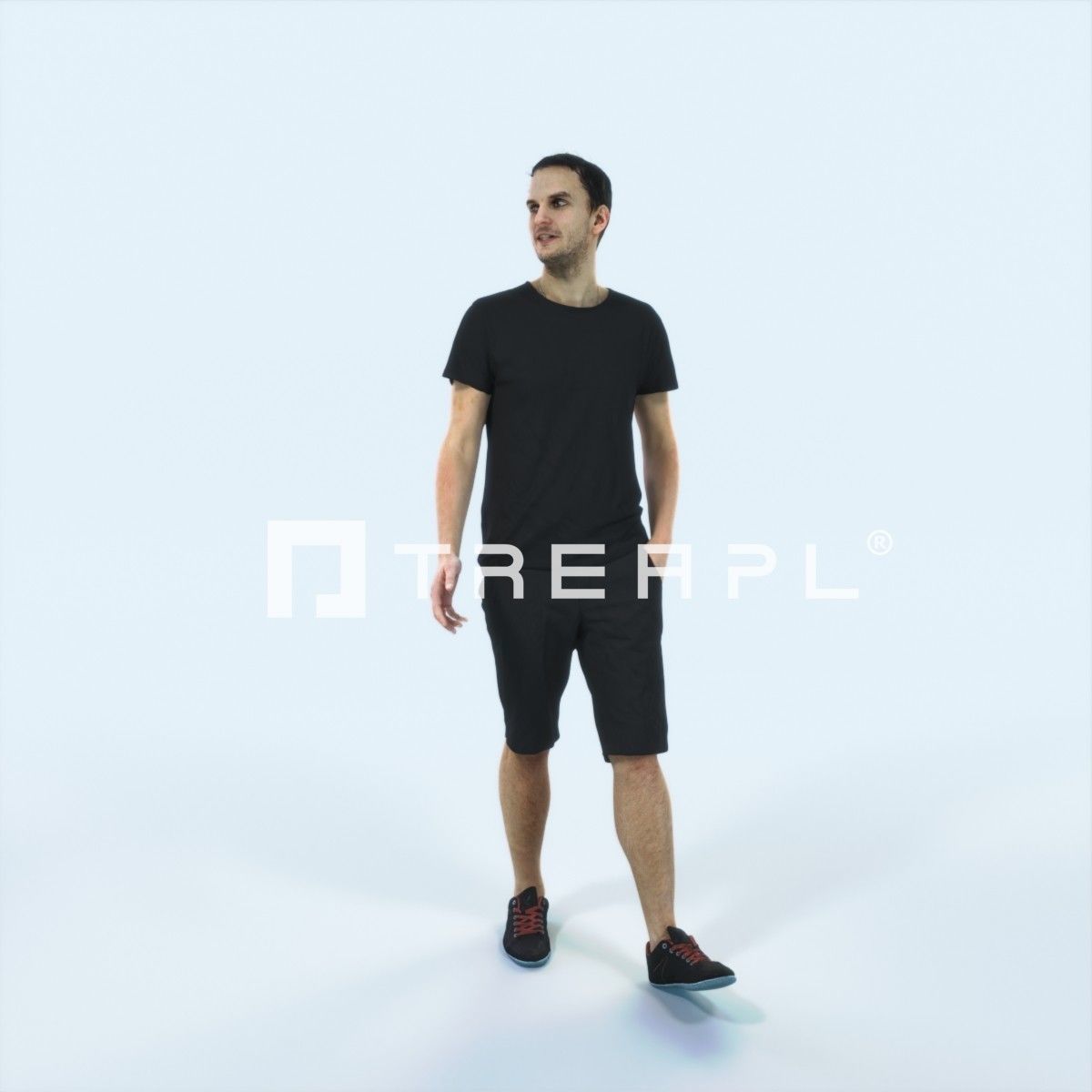 Jest 06B Explaining Summer Casual Walking Man Low-poly 3D model_1