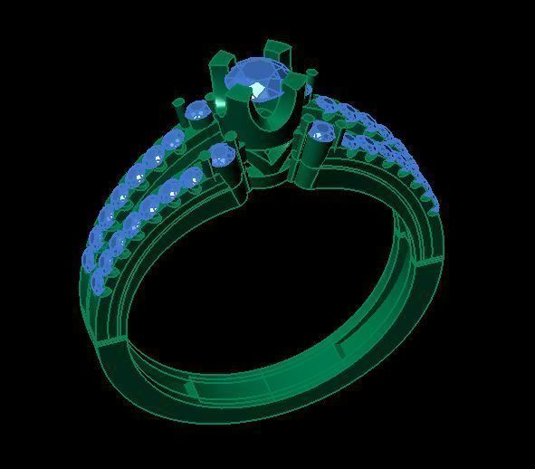 daimond ring 3D print model_8