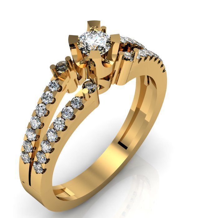 daimond ring 3D print model_6