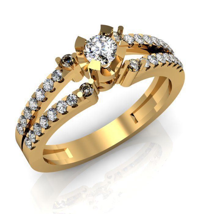 daimond ring 3D print model_4