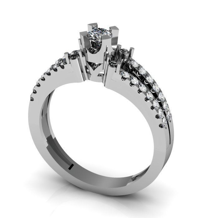 daimond ring 3D print model_1