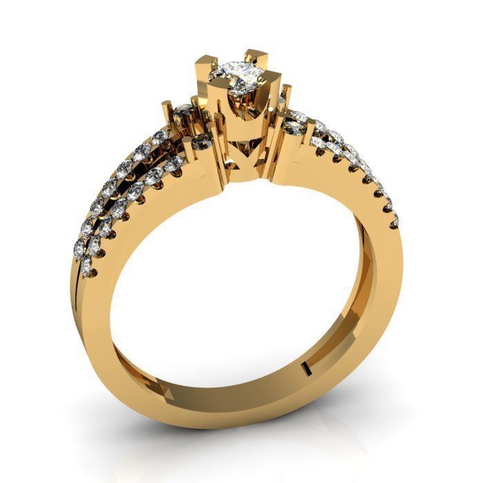 daimond ring 3D print model_2