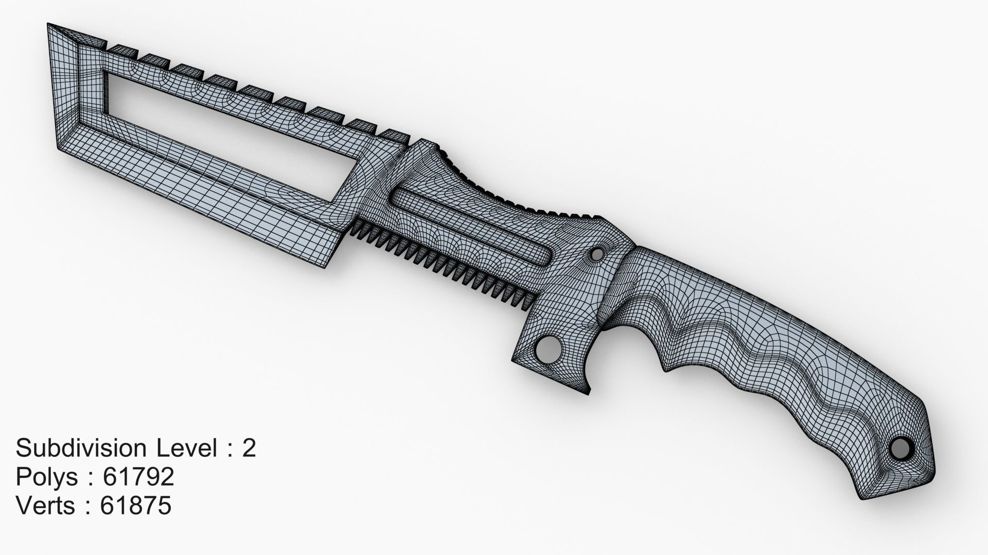 Knife Low-poly 3D model_15