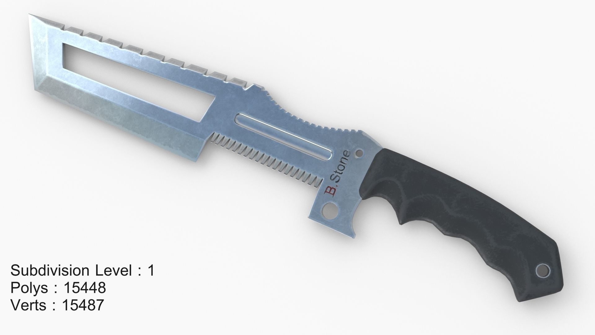 Knife Low-poly 3D model_8