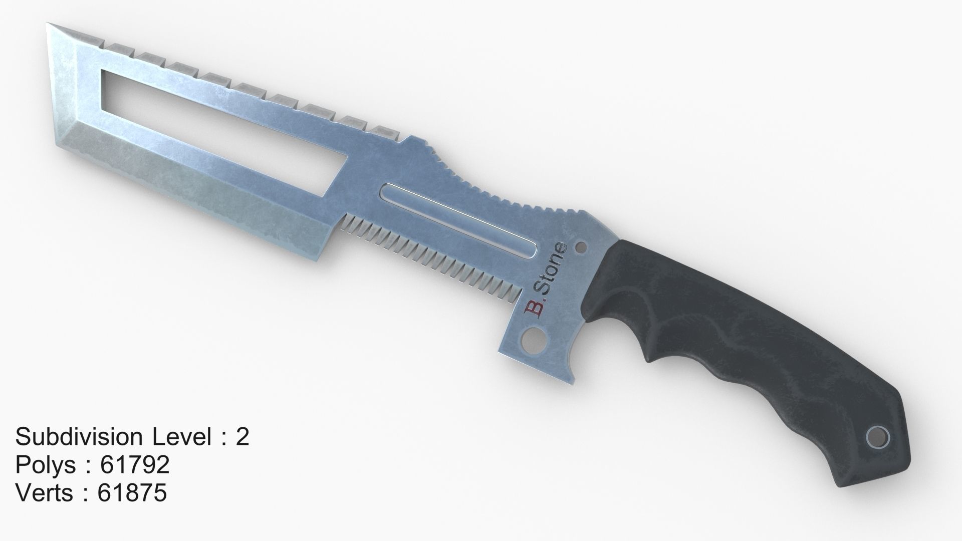 Knife Low-poly 3D model_9