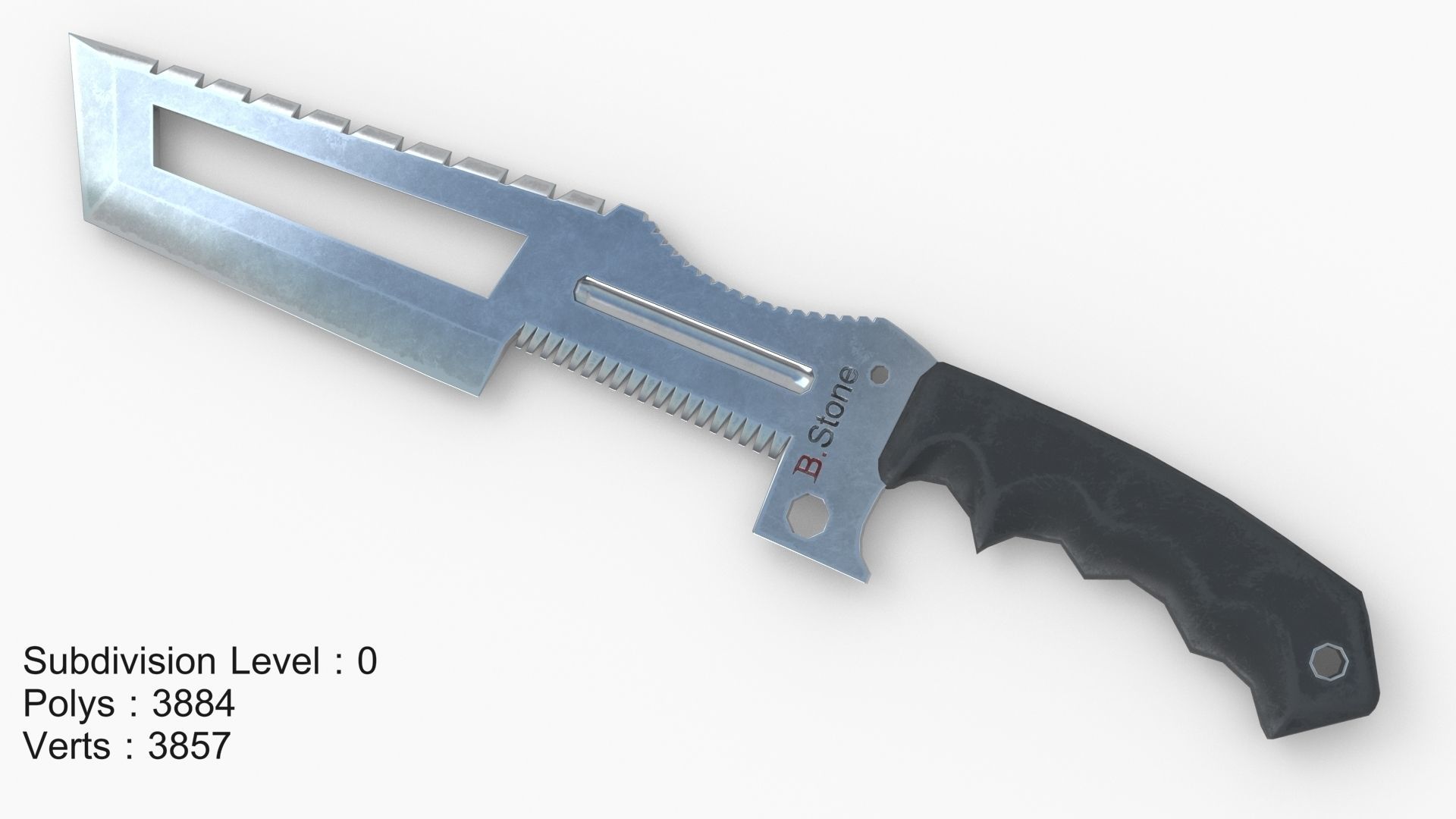 Knife Low-poly 3D model_7