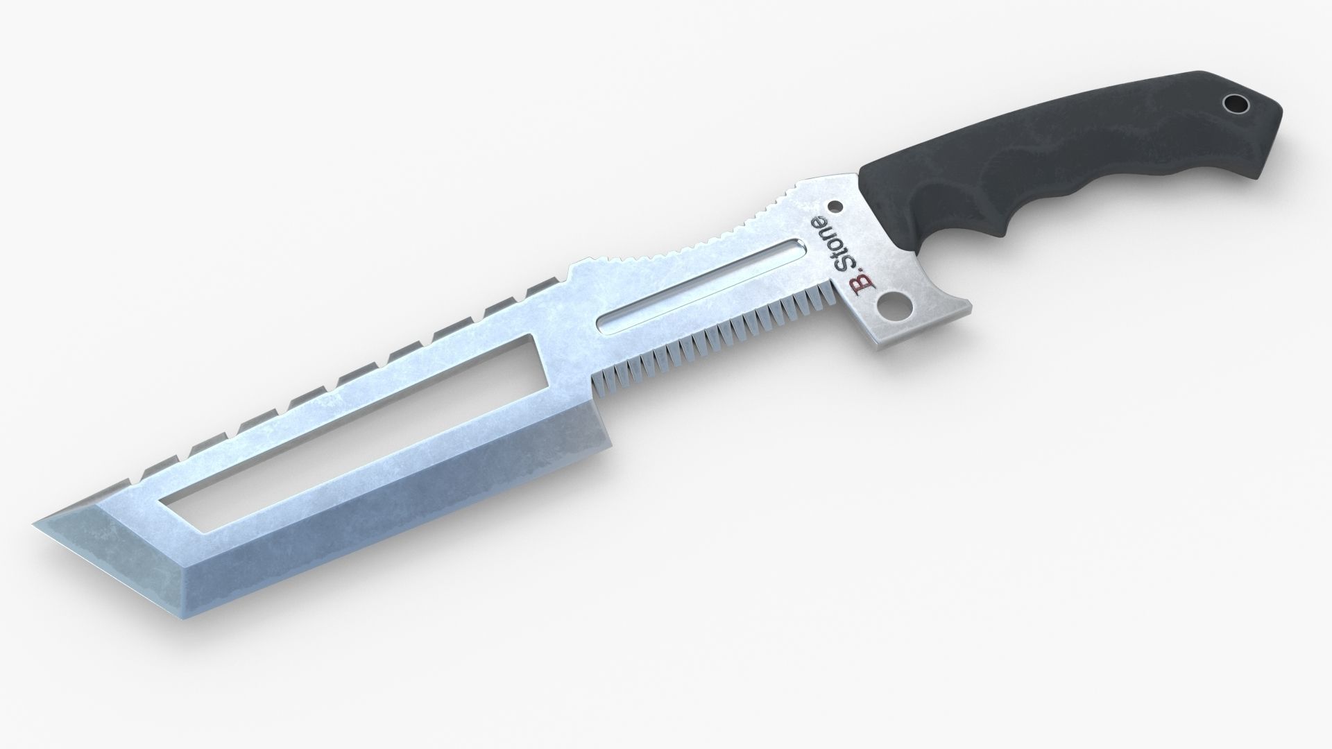 Knife Low-poly 3D model_4