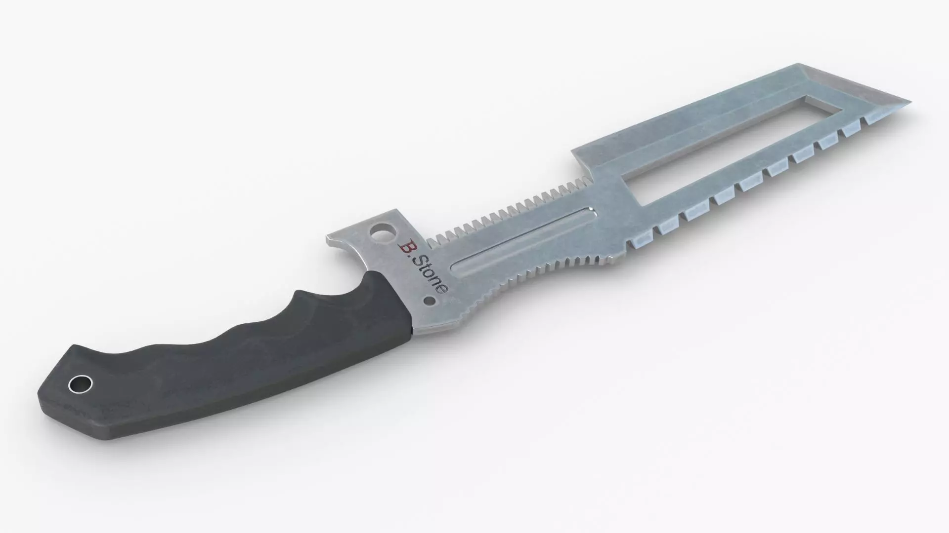 Knife Low-poly 3D model_0