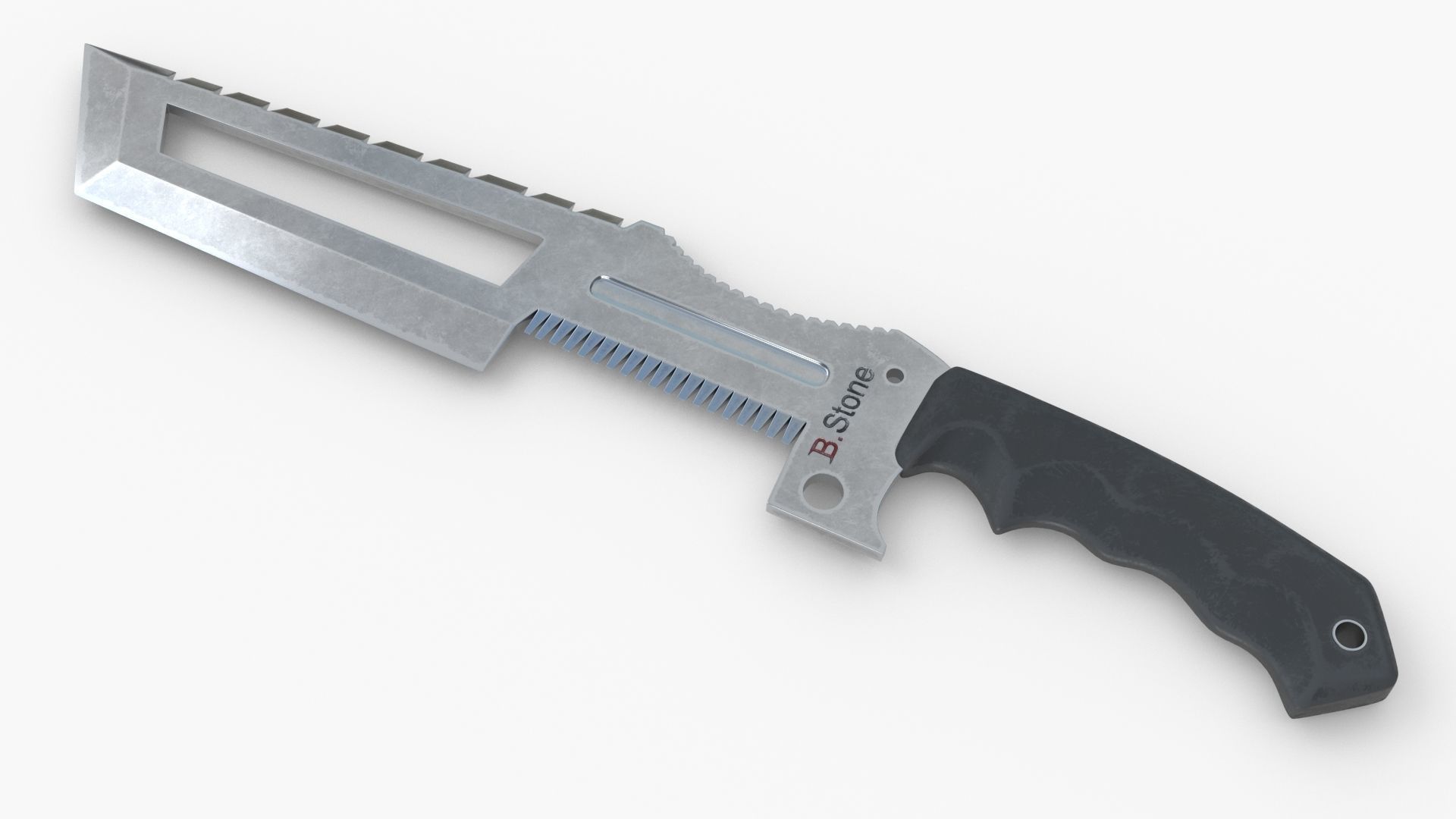 Knife Low-poly 3D model_6