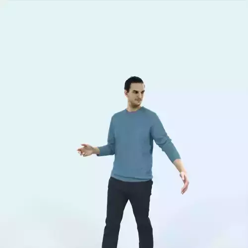 Jest 14J Explaining Couple walking Casual Man