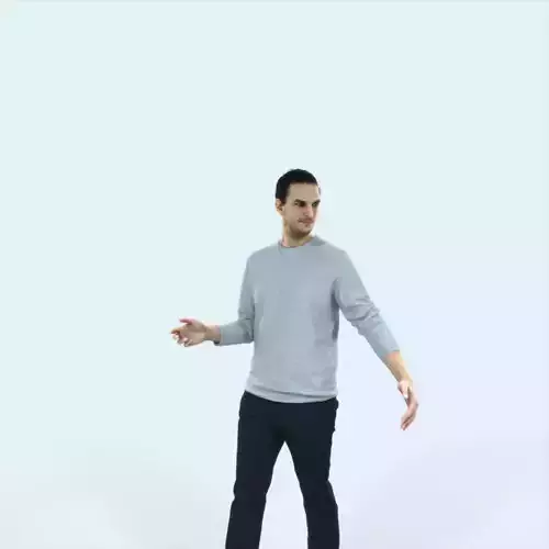 Jest 14C Explaining Couple walking Casual Man