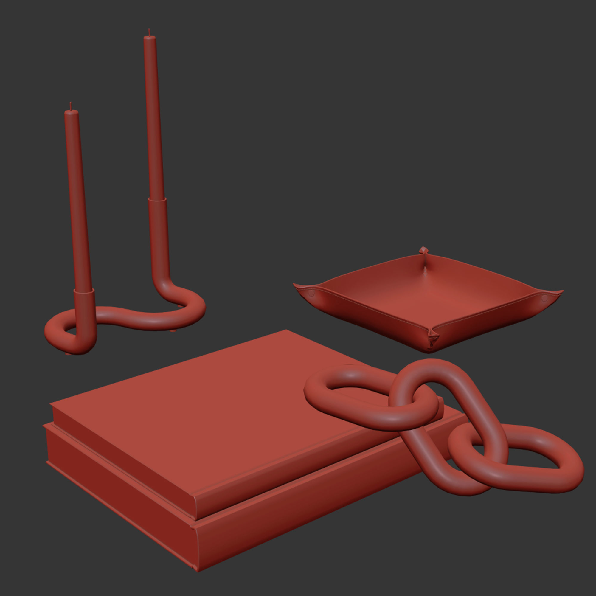 Coffee table decor 02 3D model_9