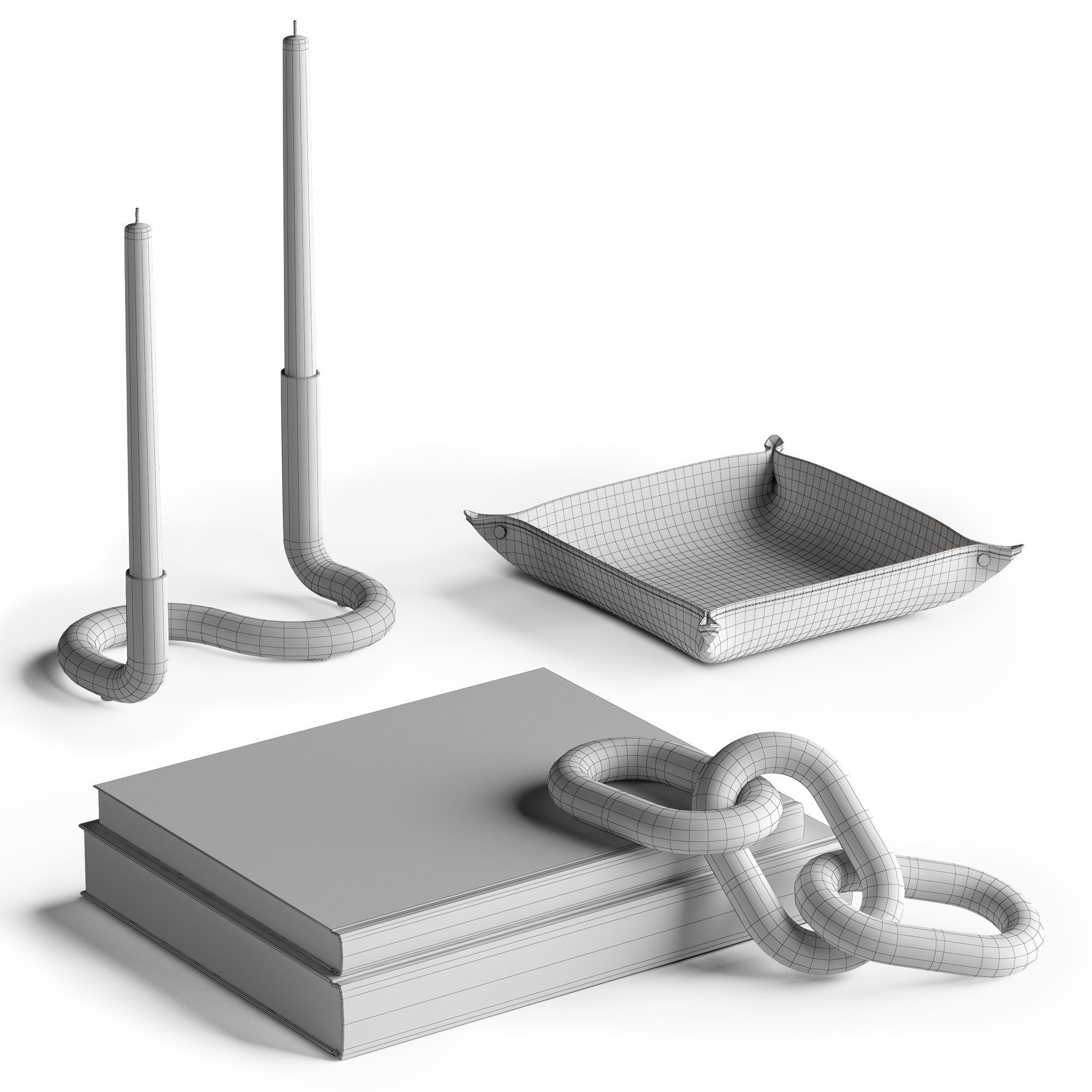 Coffee table decor 02 3D model_4