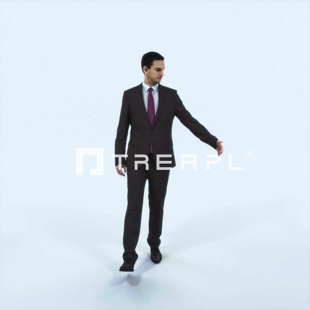 Jest 10H Couple walking Business Man Low-poly 3D model_1