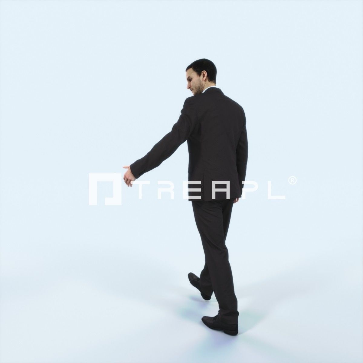 Jest 10H Couple walking Business Man Low-poly 3D model_4