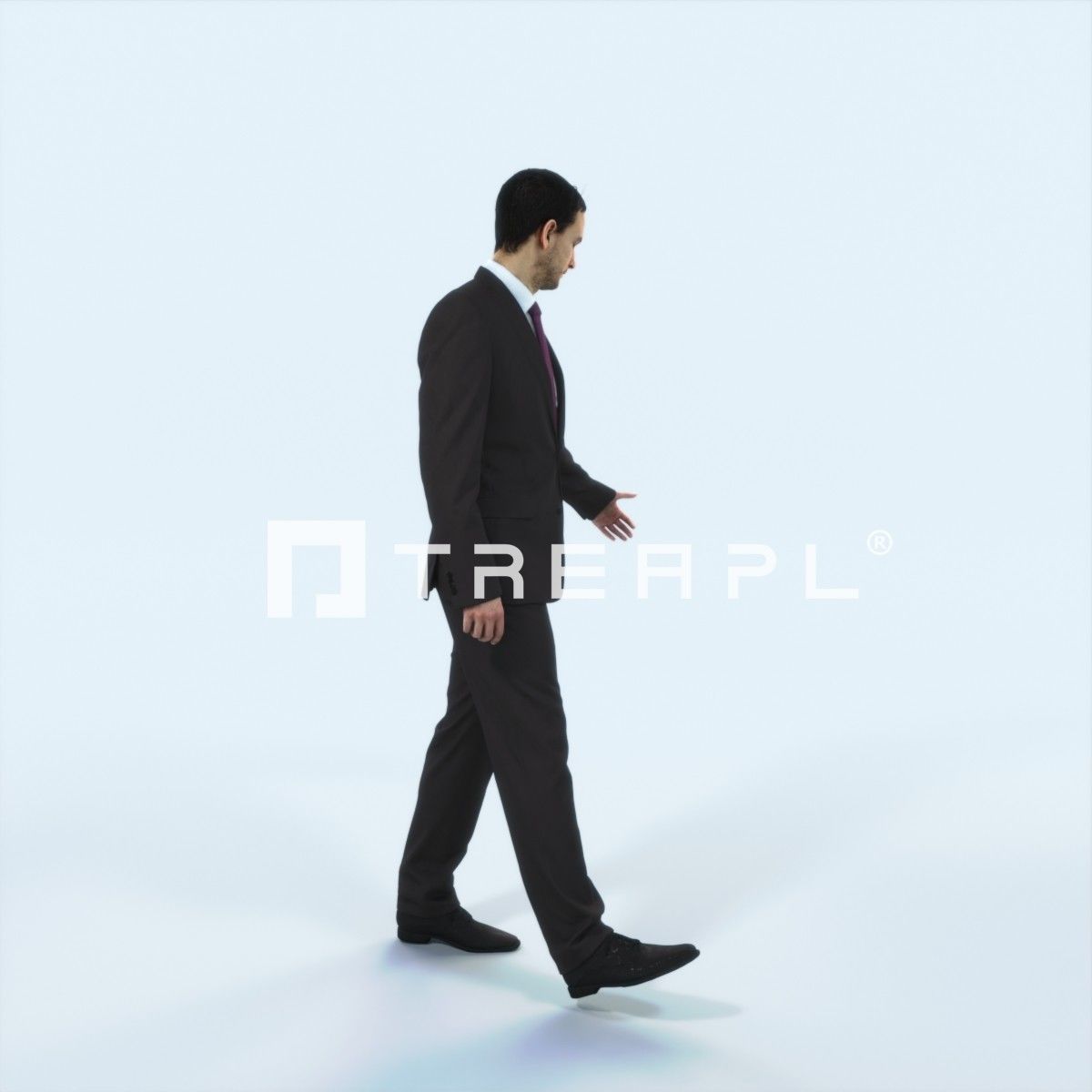 Jest 10H Couple walking Business Man Low-poly 3D model_2