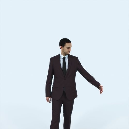 Jest 10D Couple walking Business Man Low-poly 3D model