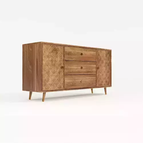 Rustic Wooden Cabinet 3D model