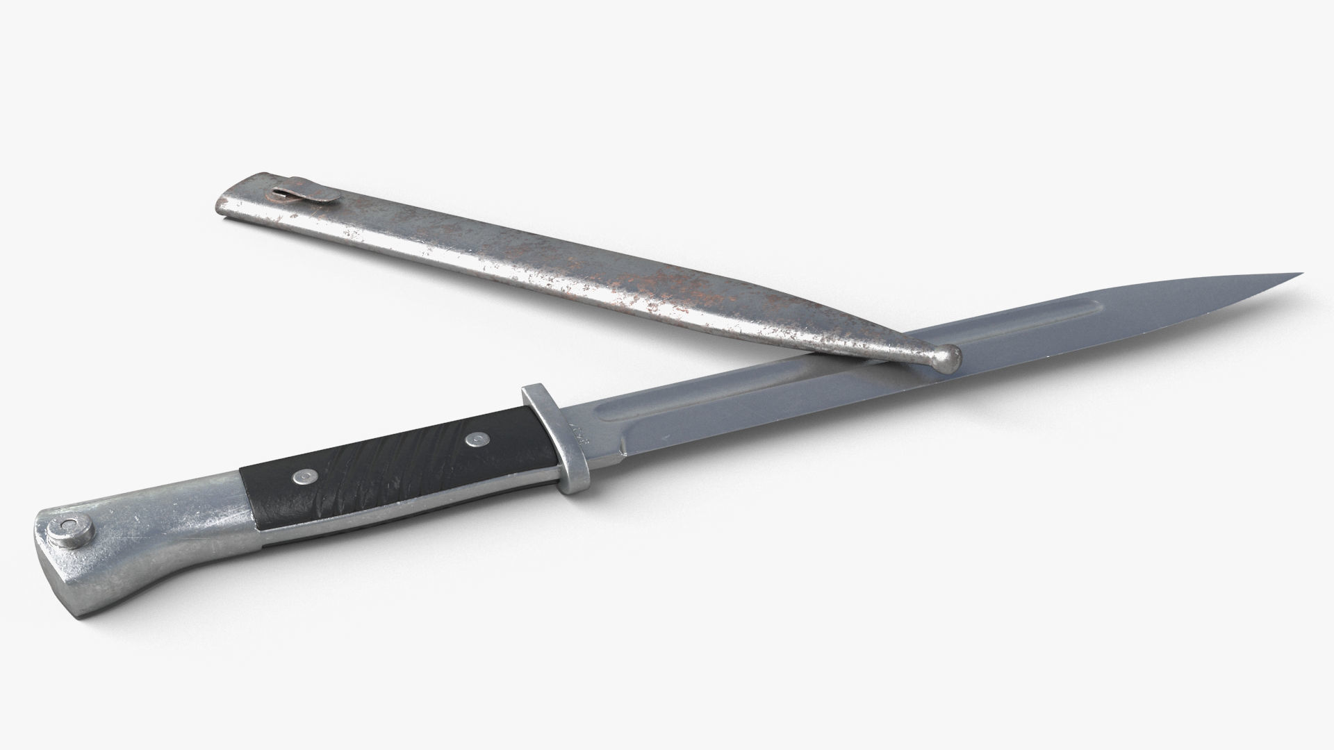 Karabiner k98 bayonet Low-poly 3D model_3