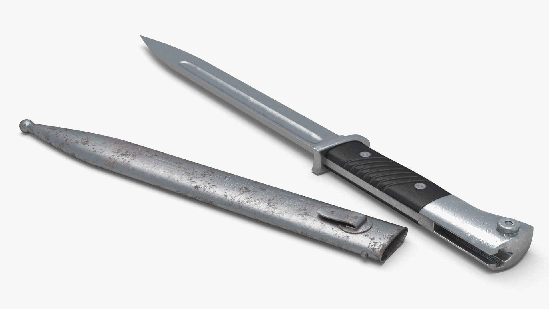 Karabiner k98 bayonet Low-poly 3D model_5