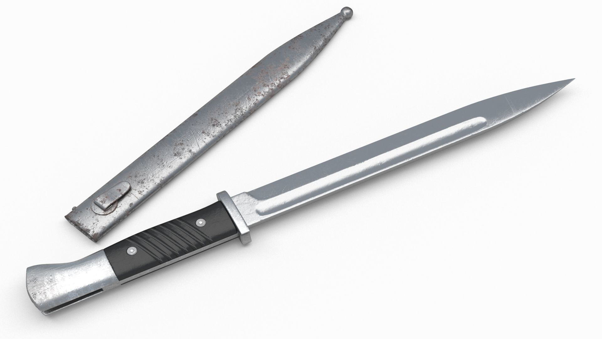 Karabiner k98 bayonet Low-poly 3D model_6