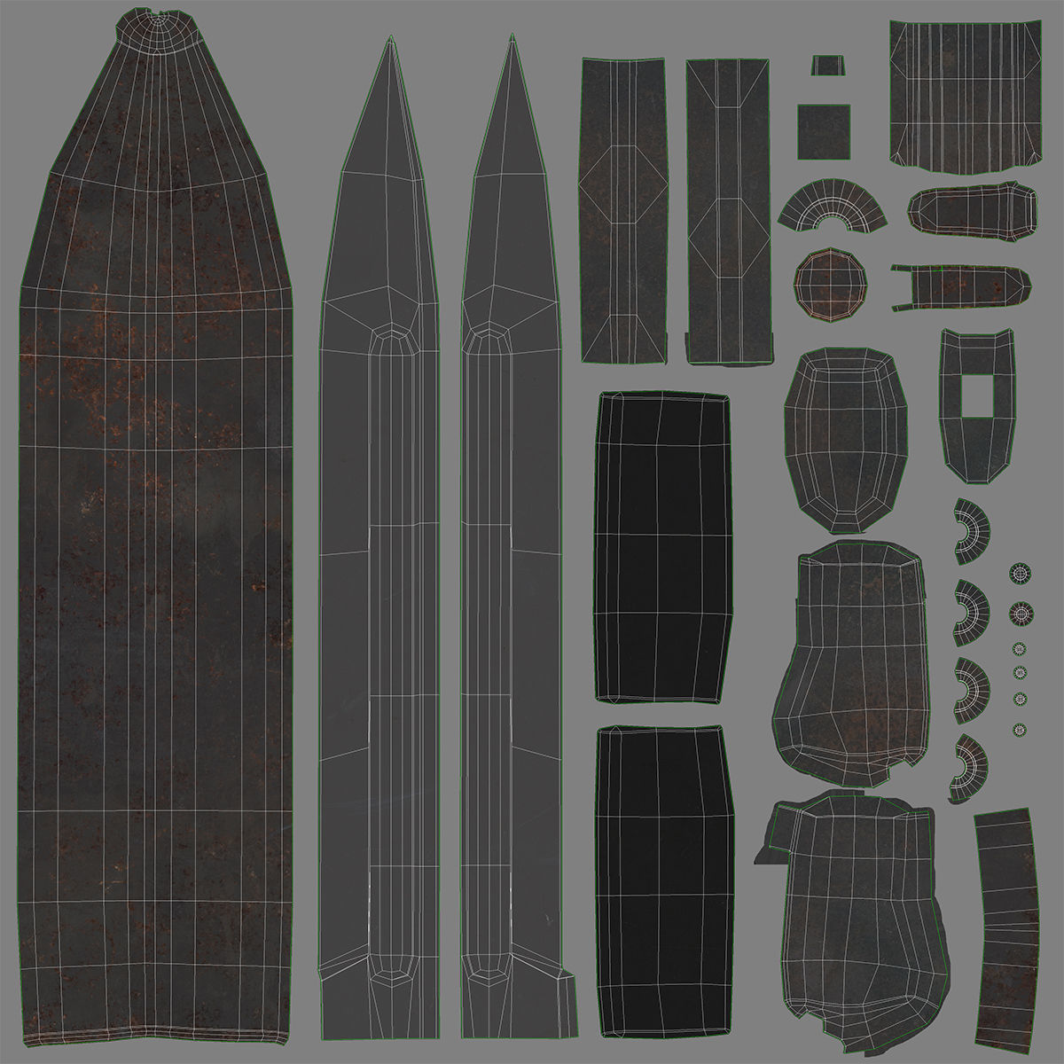 Karabiner k98 bayonet Low-poly 3D model_20