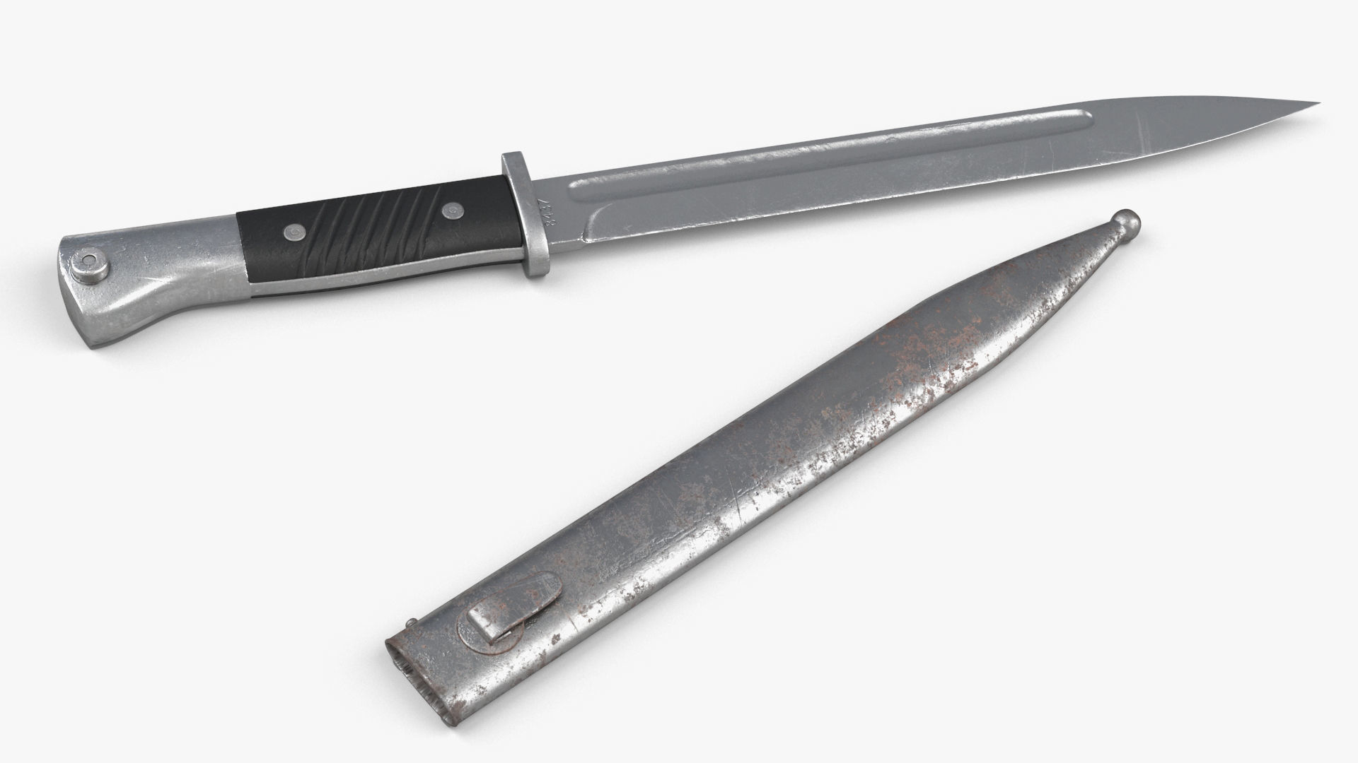 Karabiner k98 bayonet Low-poly 3D model_2