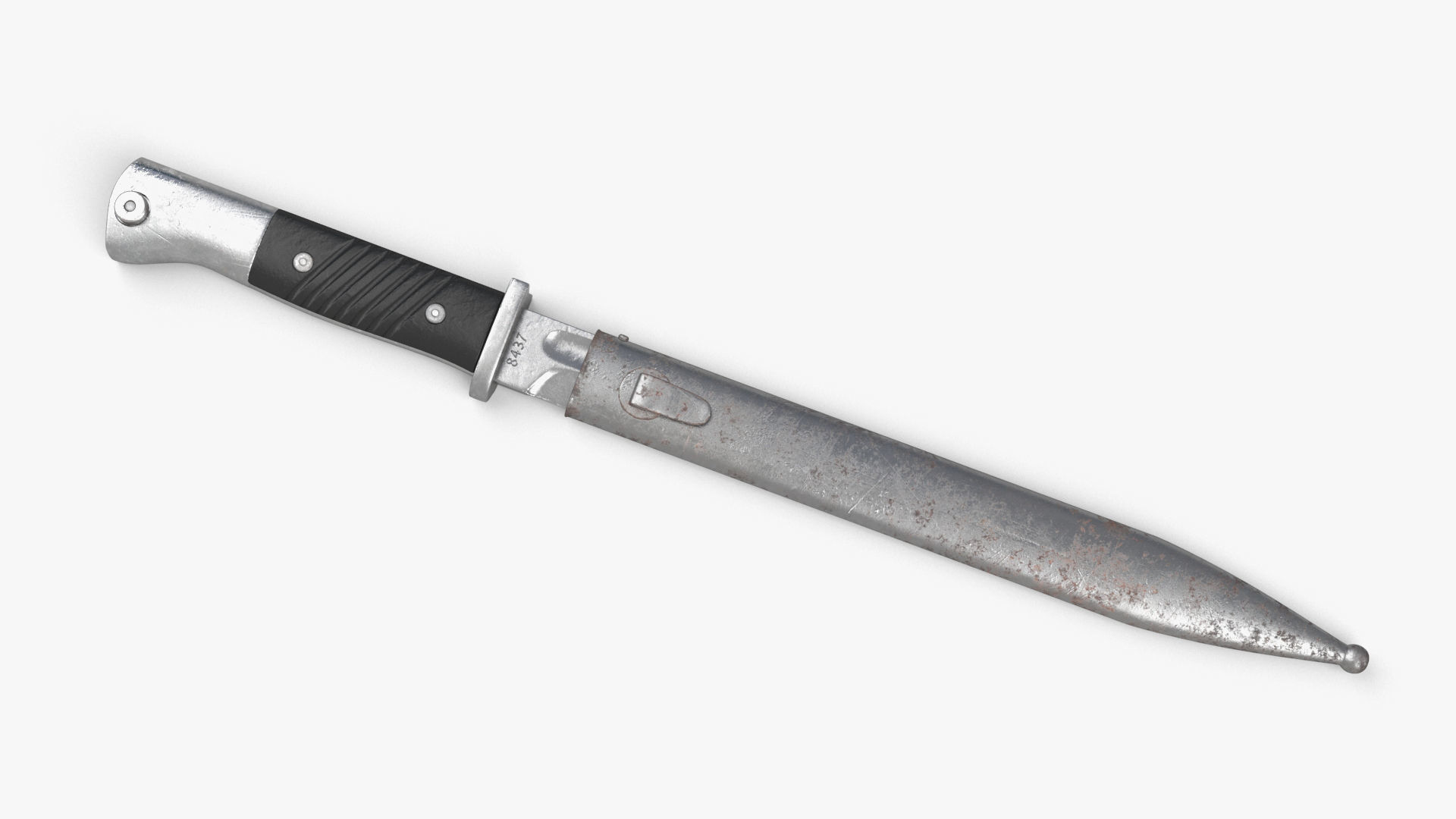 Karabiner k98 bayonet Low-poly 3D model_1