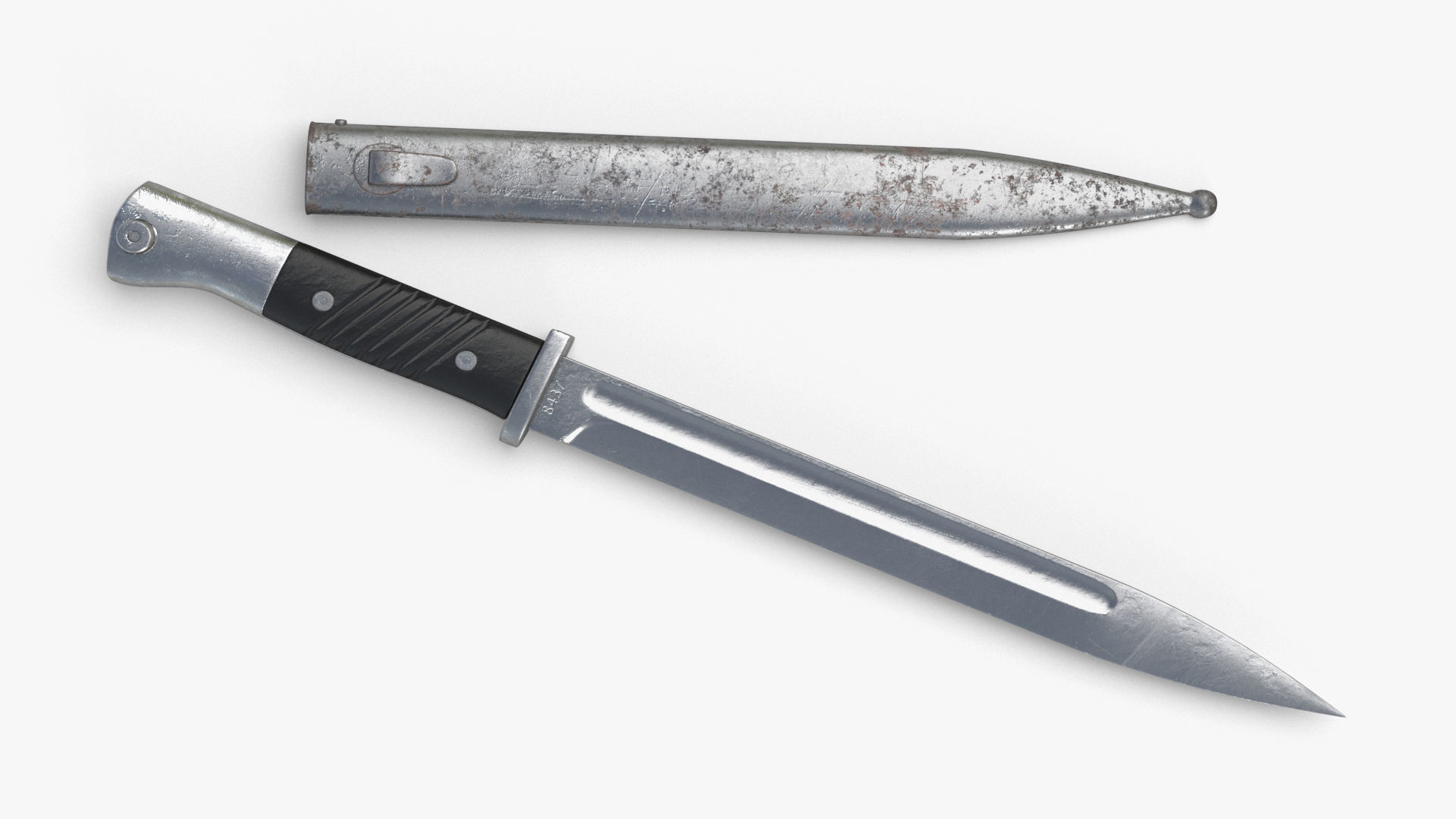 Karabiner k98 bayonet Low-poly 3D model_4