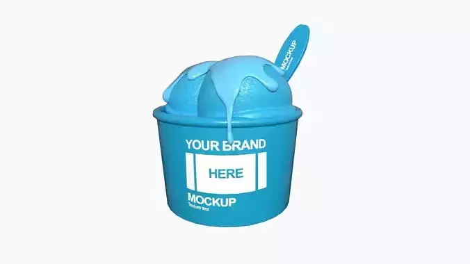 Ice Cream A08 - Blank Mock Up Basic Template Low-poly 3D model