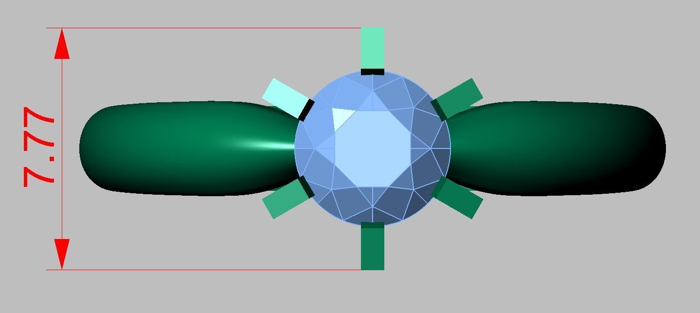 Diamond ring 0341 3D printable model 3D print model_13