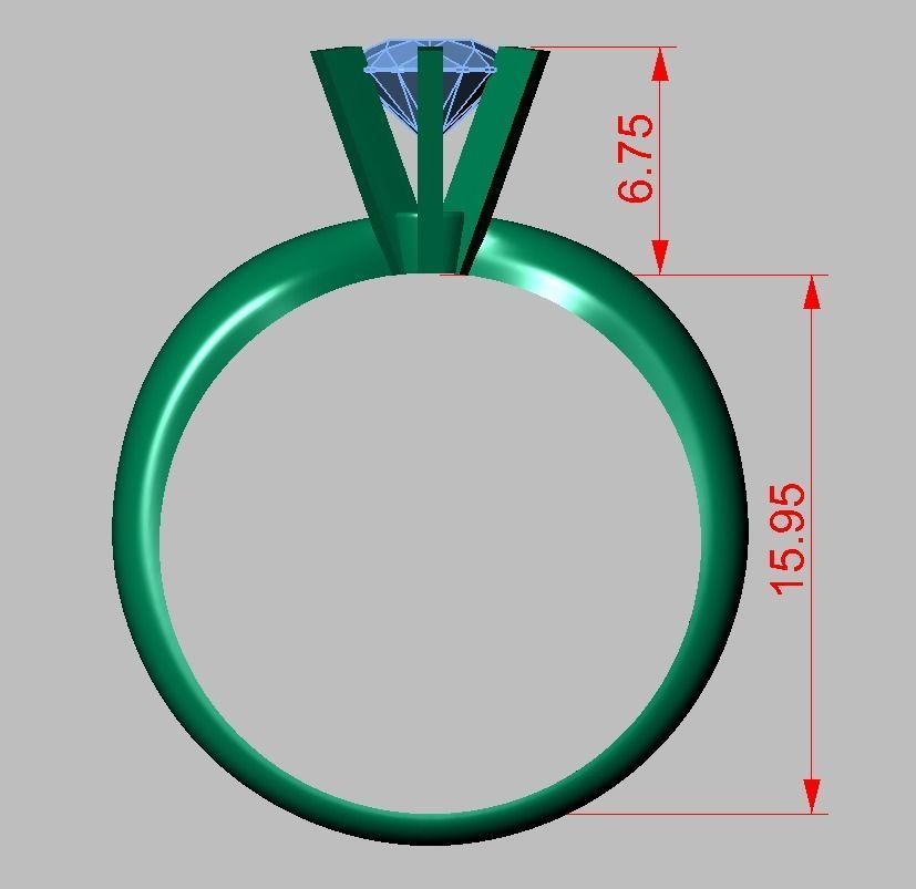 Diamond ring 0341 3D printable model 3D print model_11