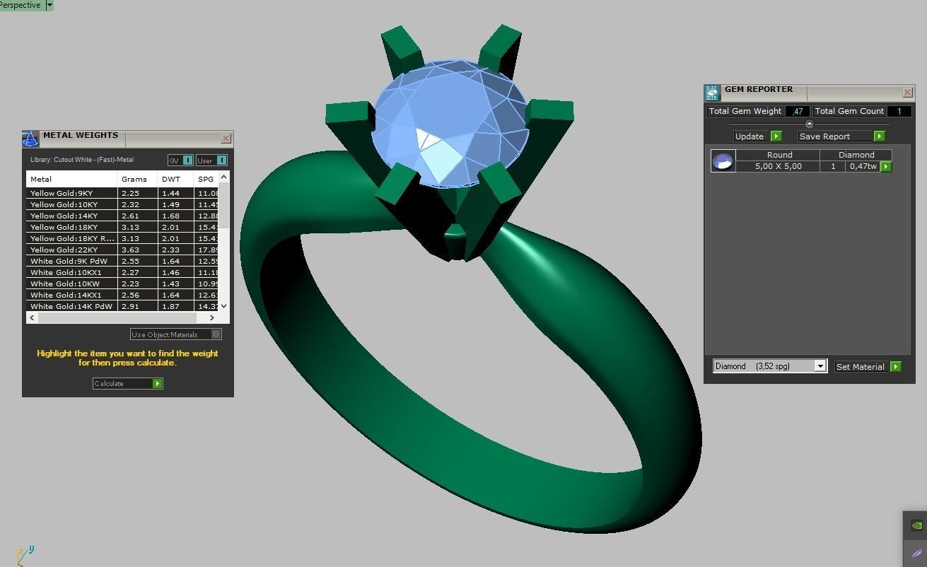 Diamond ring 0341 3D printable model 3D print model_12
