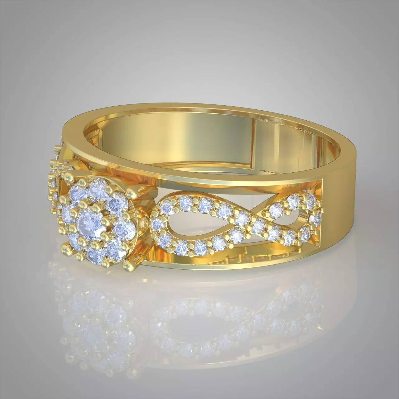 Diamond ring 0342 3D printable model 3D print model