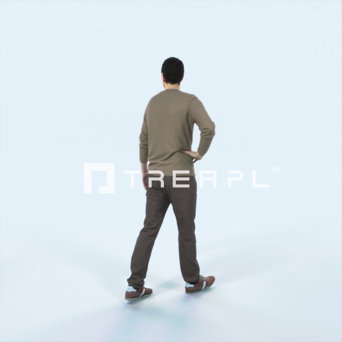 Jest 17L Listening walking Casual Man Low-poly 3D model_3